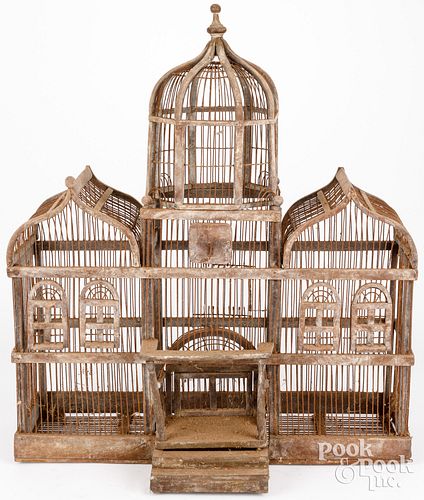 VICTORIAN WIRE BIRDCAGE, LATE