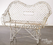 VICTORIAN WIRE LOVESEAT, LATE