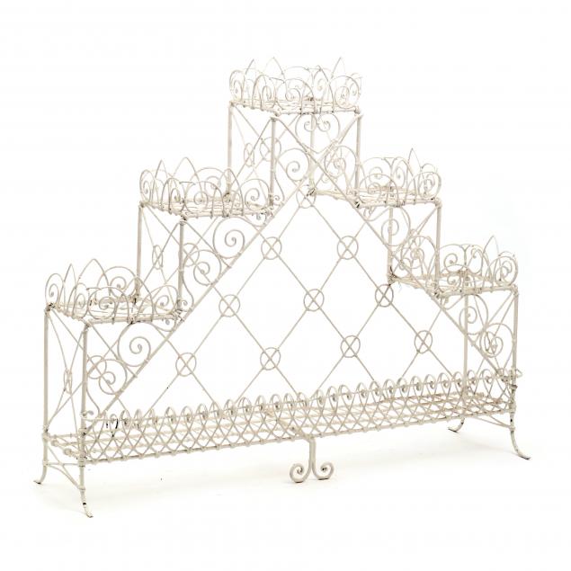 VICTORIAN WIREWORK PLANT STAND Late