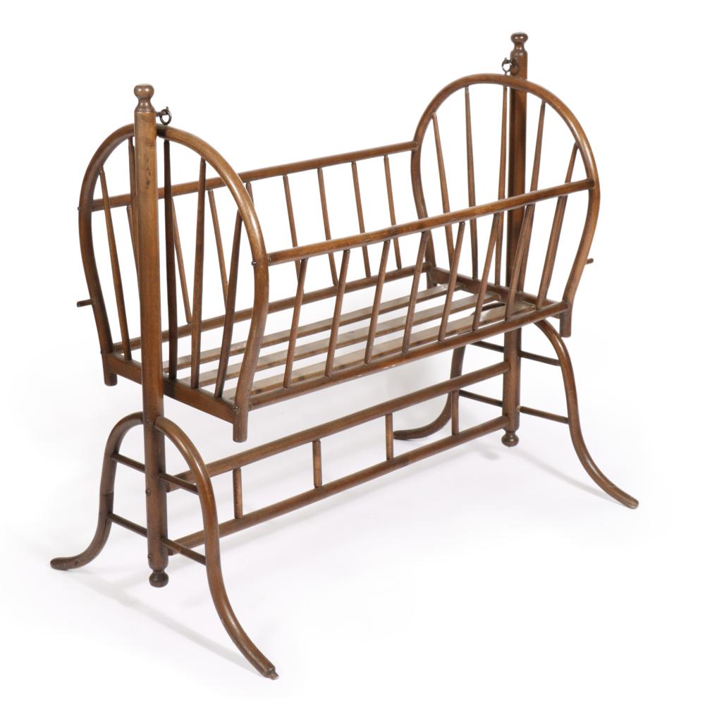 VICTORIAN WOOD BABY CRADLE CRIB.