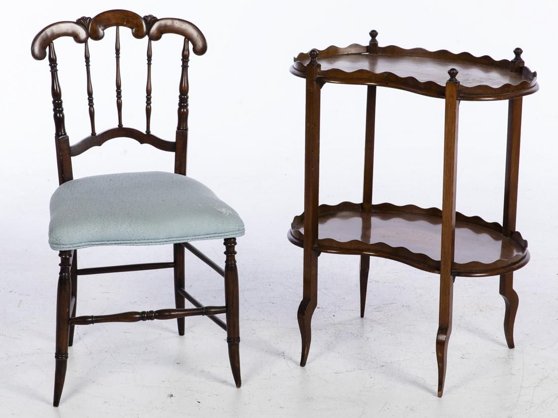 VICTORIAN WOOD SIDE CHAIR &