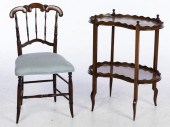 VICTORIAN WOOD SIDE CHAIR & WA