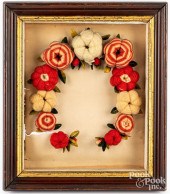 VICTORIAN YARN WORK FLORAL WRE