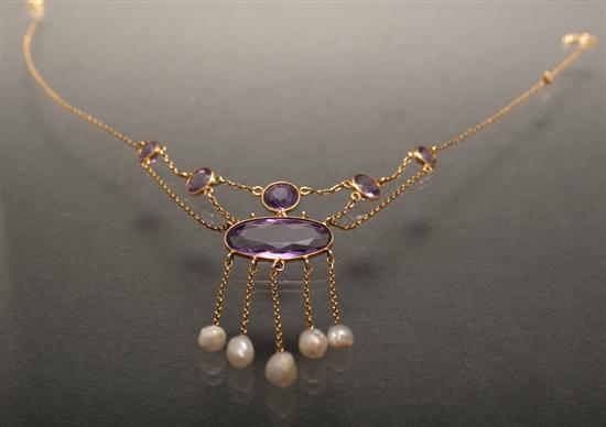 Victorian yellow gold, amethyst and