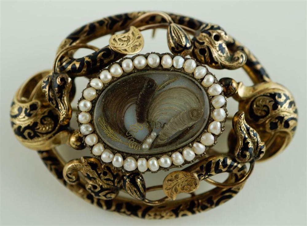 VICTORIAN YELLOW GOLD, ENAMEL AND