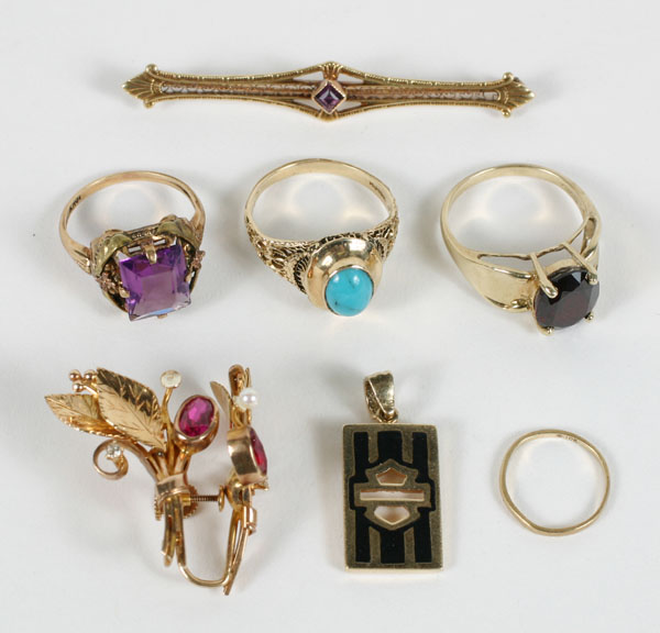 Victorian/Art Deco gold 10K jewelry