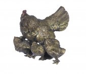 VIENNA BRONZE HEN WITH CHICKS