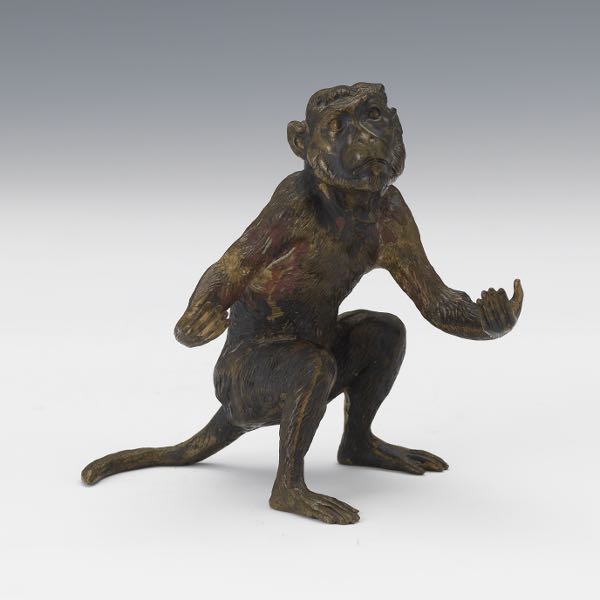 VIENNA BRONZE MONKEY FIGURAL