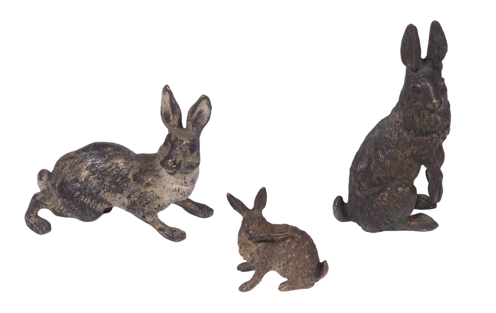 VIENNA BRONZE RABBIT FIGURES Lot of