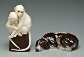 Vienna ceramic dog, monkeys: t