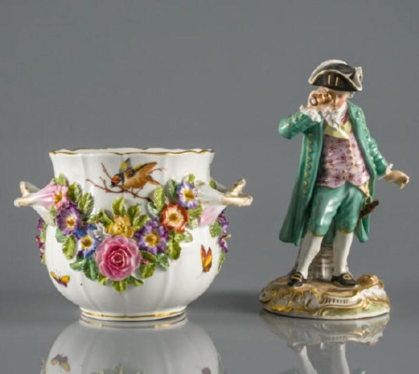 VIENNA PORCELAIN FIGURE & BOWLA mid