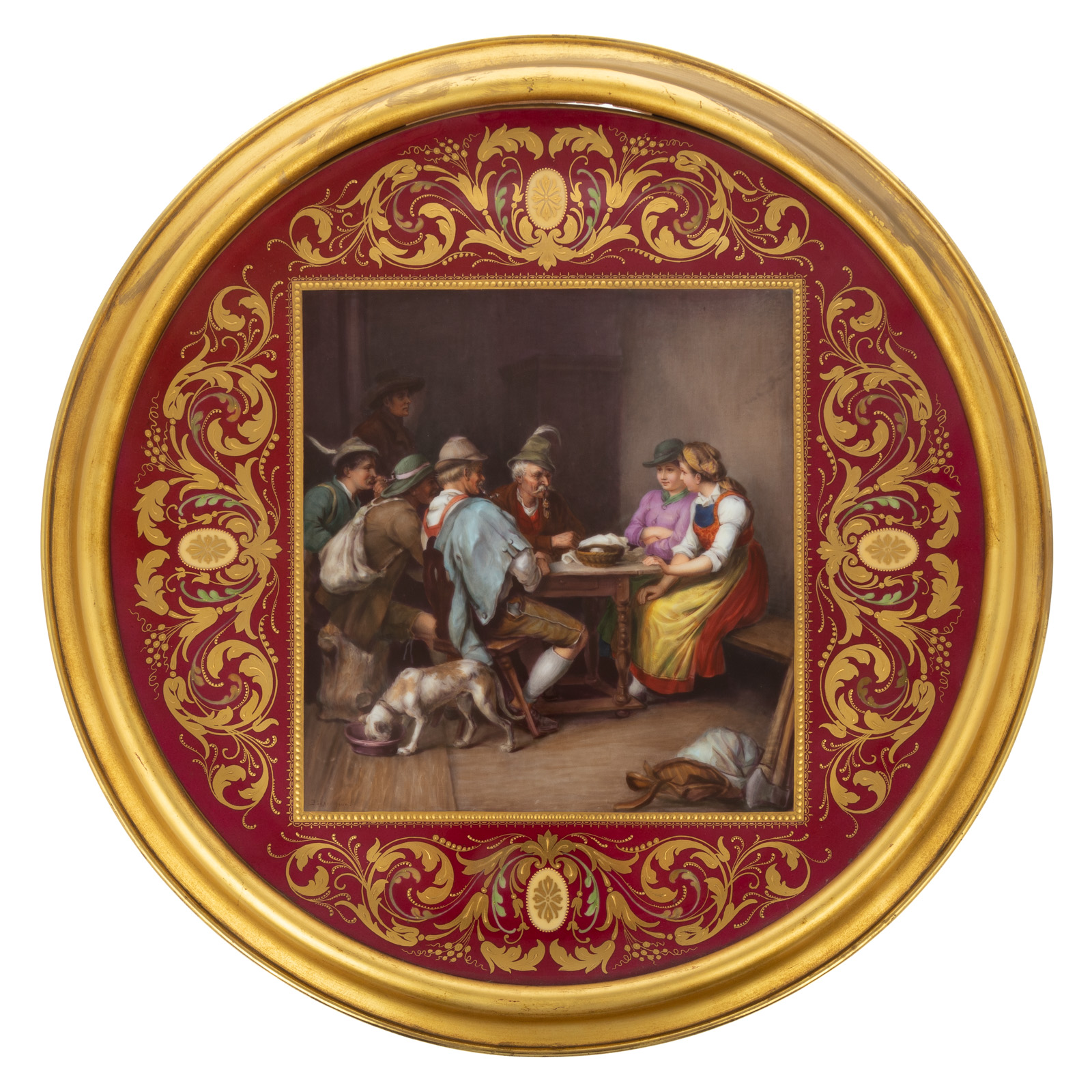 VIENNA PORCELAIN FRAMED CIRCULAR