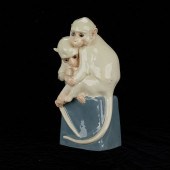 VIENNA PORCELAIN MONKEY SCULPT