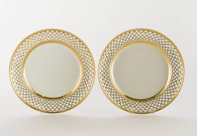 VIENNA WHITE PORCELAIN PLATES,