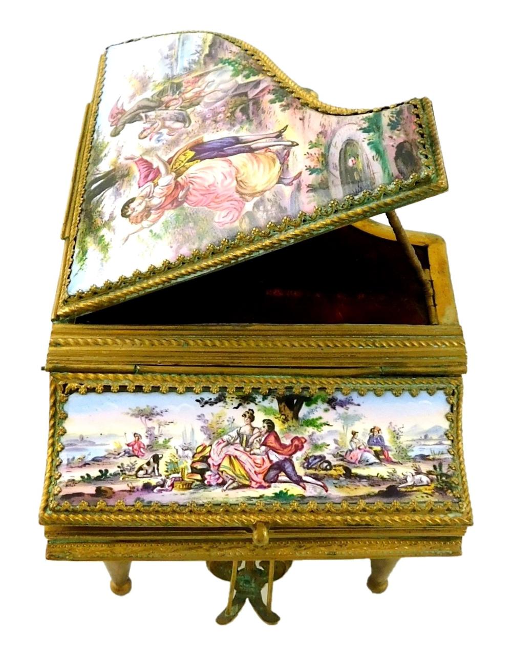 VIENNESE/ AUSTRIAN ENAMEL MUSIC BOX