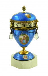 VIENNESE BLUE GUILLOCHE ENAMEL