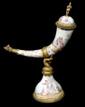 VIENNESE ENAMEL CORNUCOPIA VAS