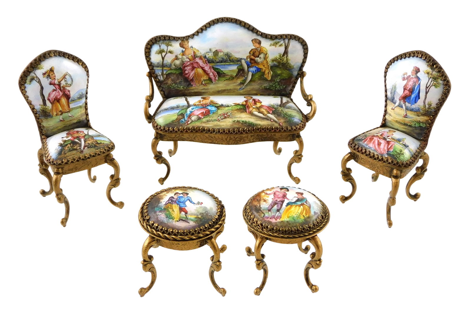 VIENNESE ENAMEL MINIATURE FURNITURE