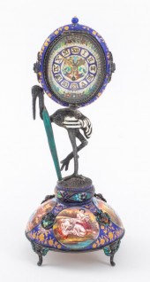 VIENNESE ENAMEL STORK FORM TAB