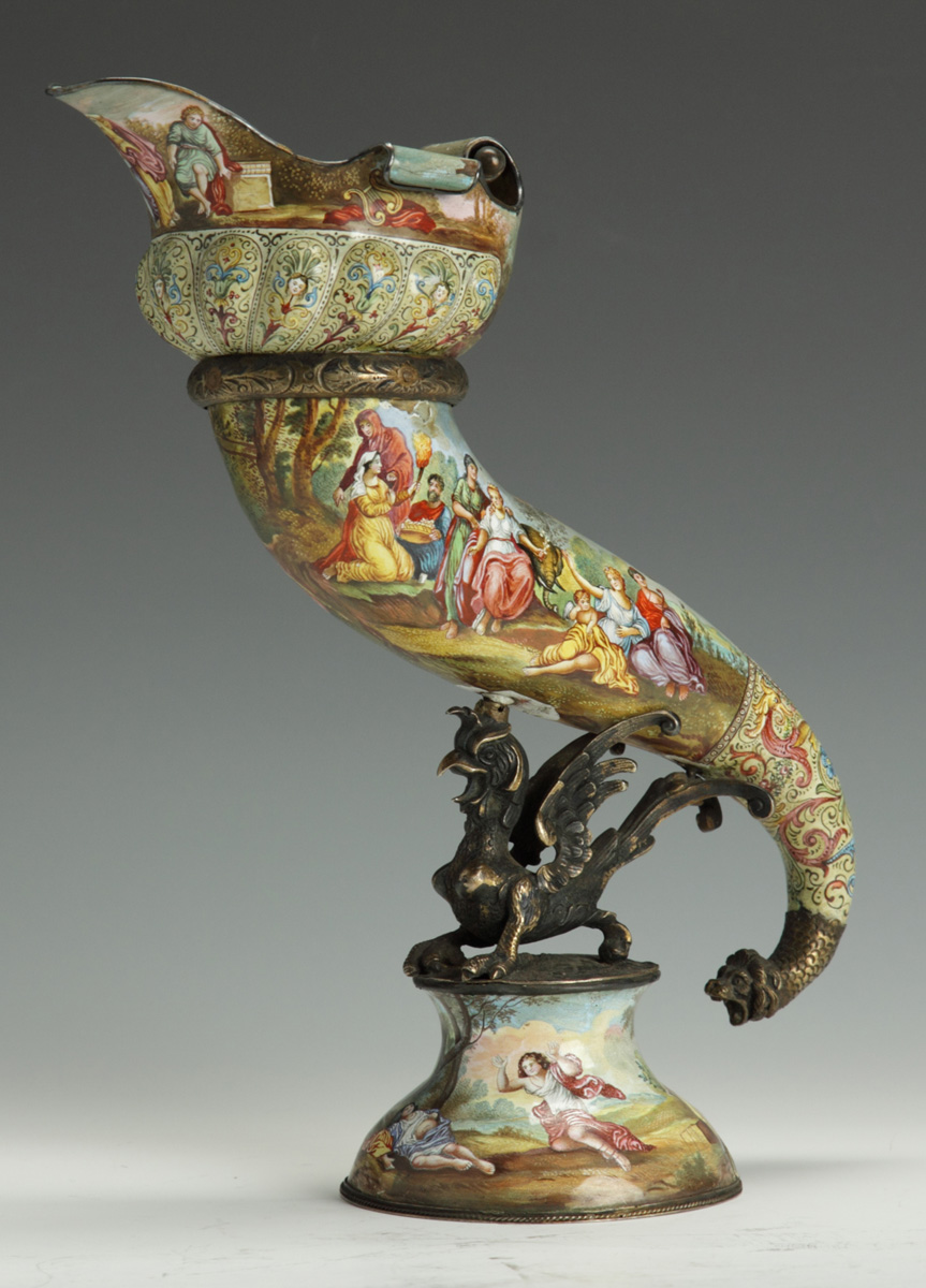 Viennese Enameled Cornucopia with