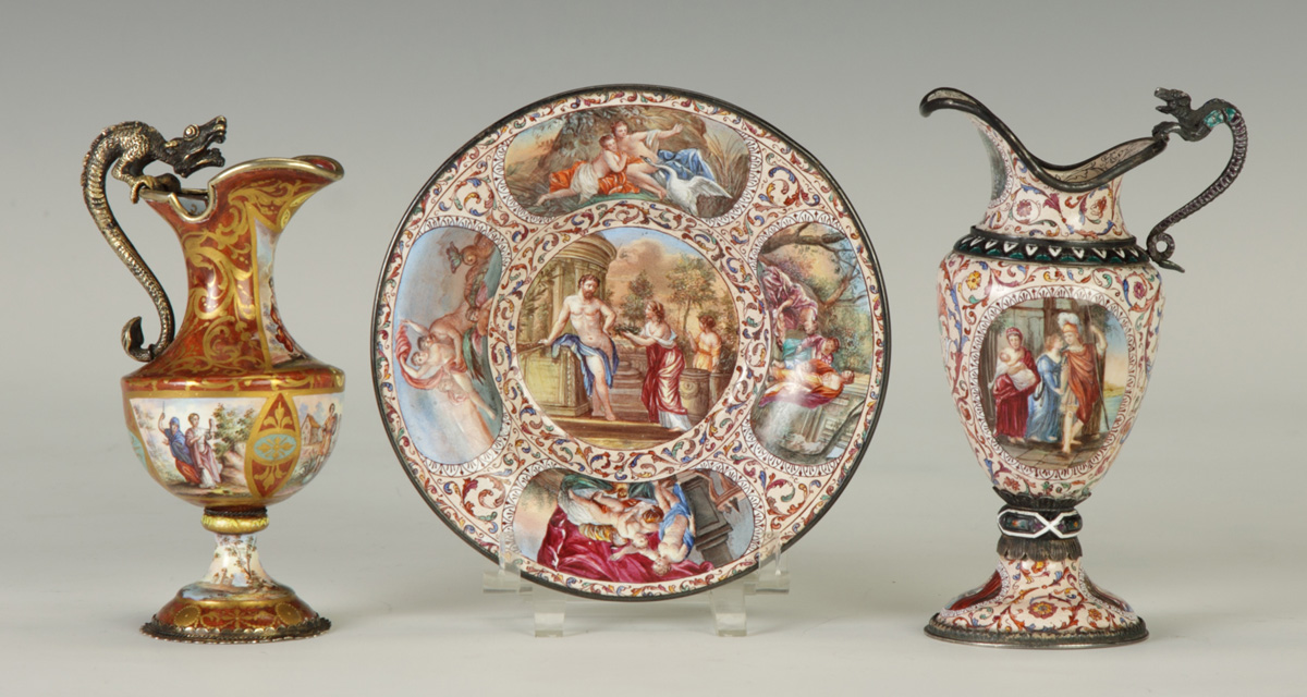 Viennese Enameled Ewer with