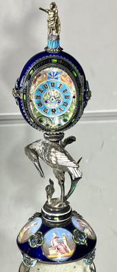 VIENNESE ENAMELED & SILVER CLO