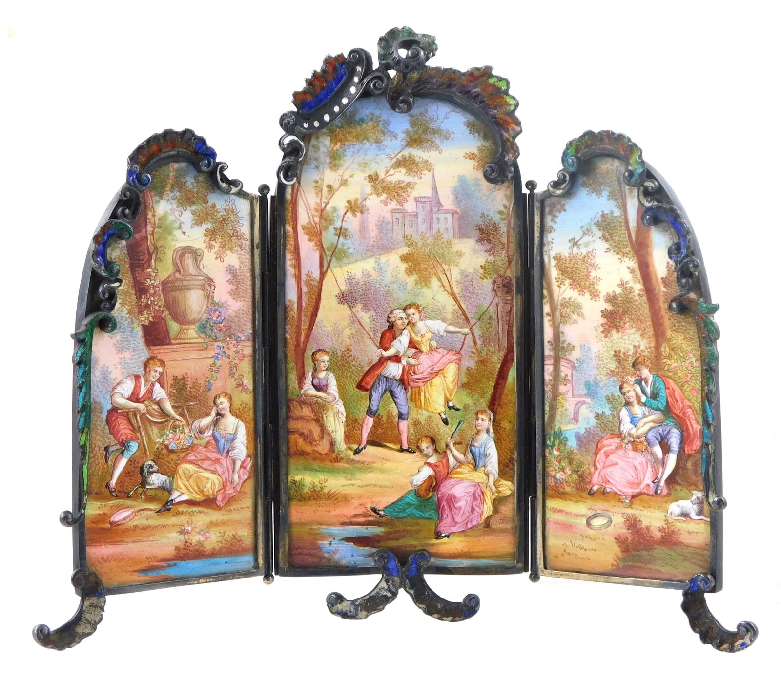 VIENNESE ENAMELED SILVER THREE
