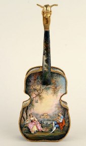 VIENNESE ENAMELED VIOLIN FORM