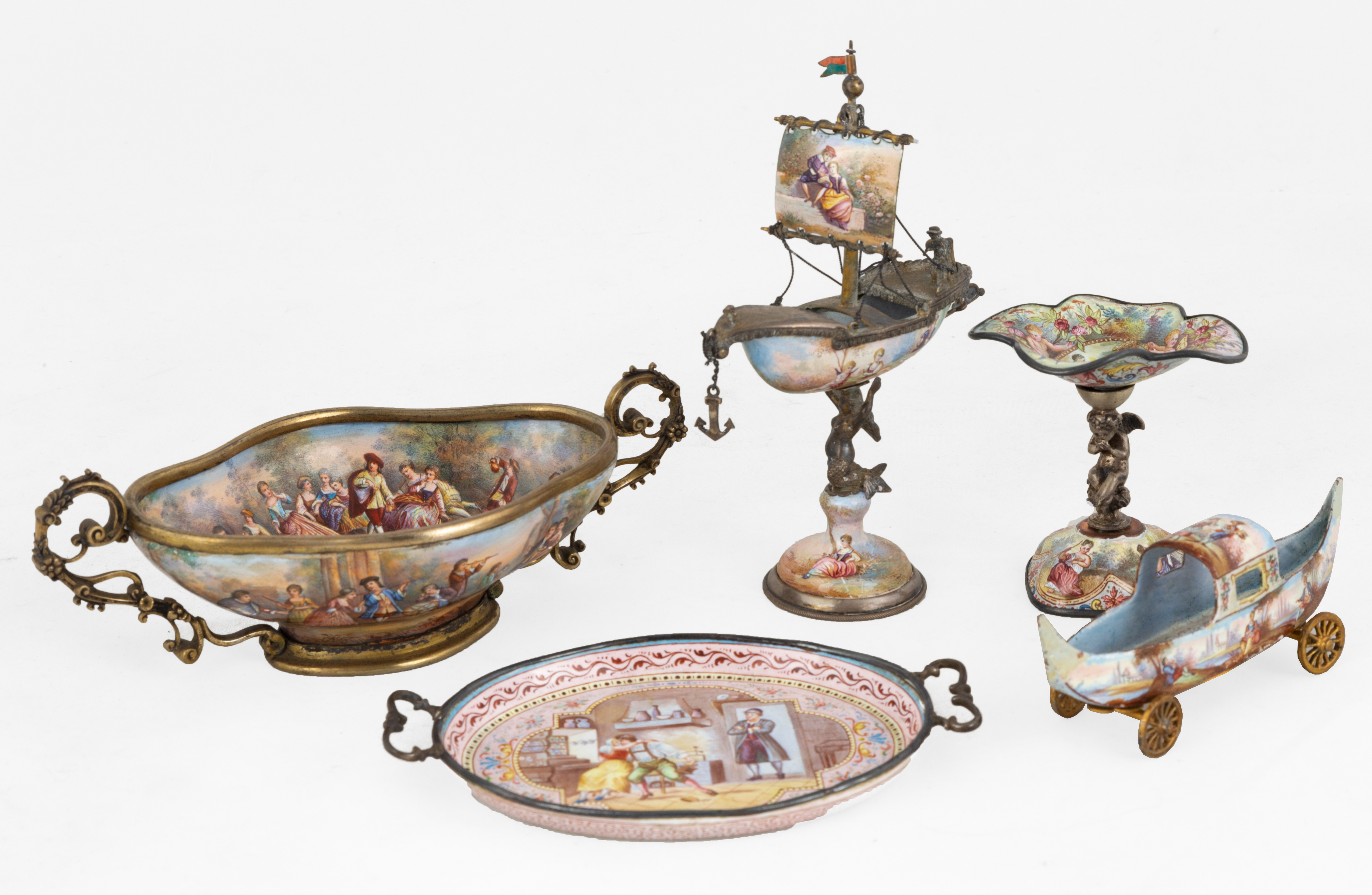 VIENNESE SILVER ENAMELED CURIOS