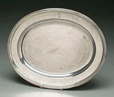 Viennese silver tray, oval with