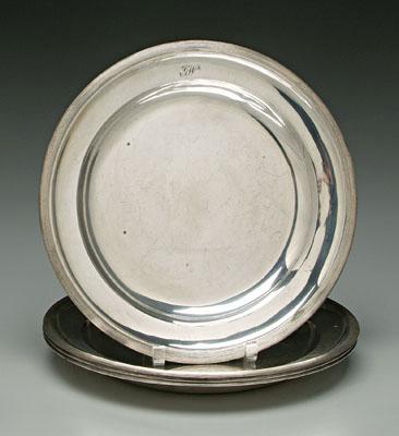 Viennese silver trays, set of four,