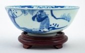 VIETNAMESE HAND-PAINTED BLUE W