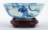 VIETNAMESE HAND-PAINTED BLUE W