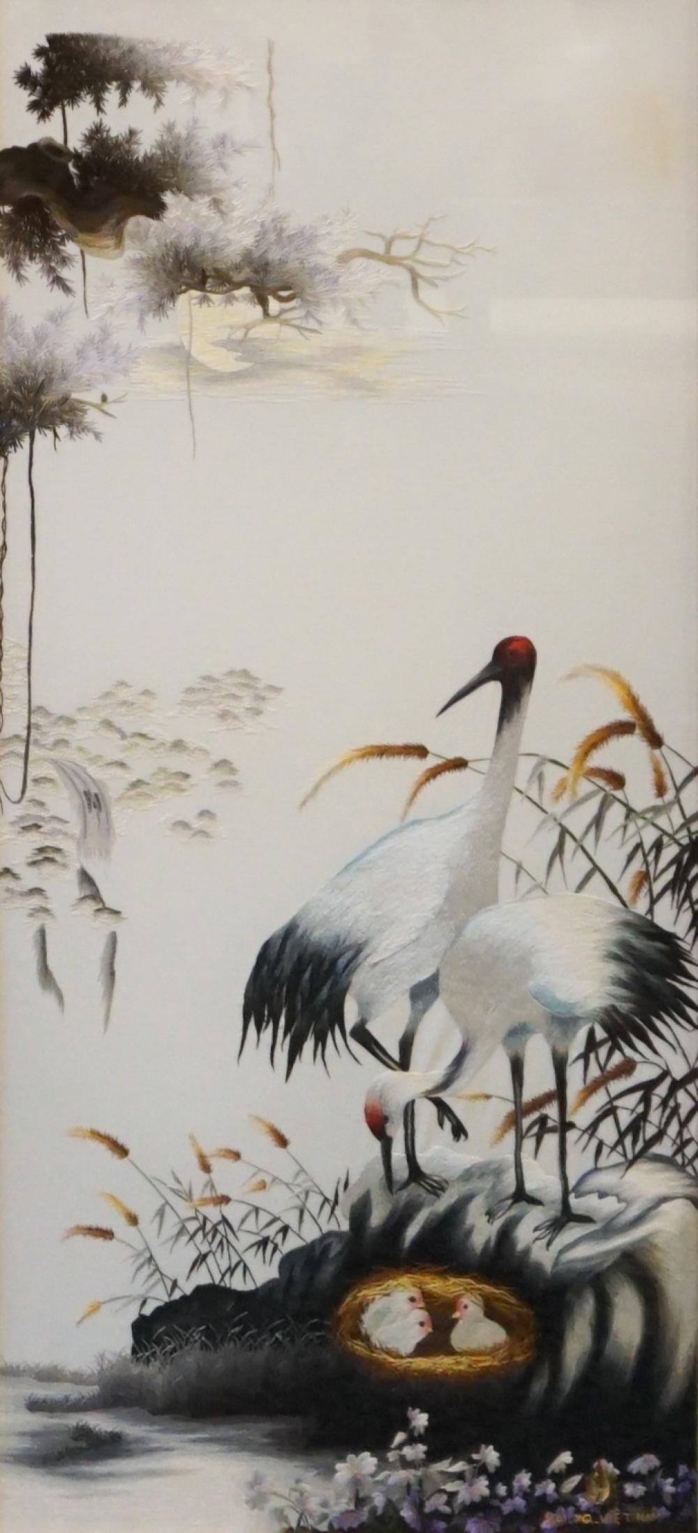 VIETNAMESE SILK EMBROIDERED PANEL