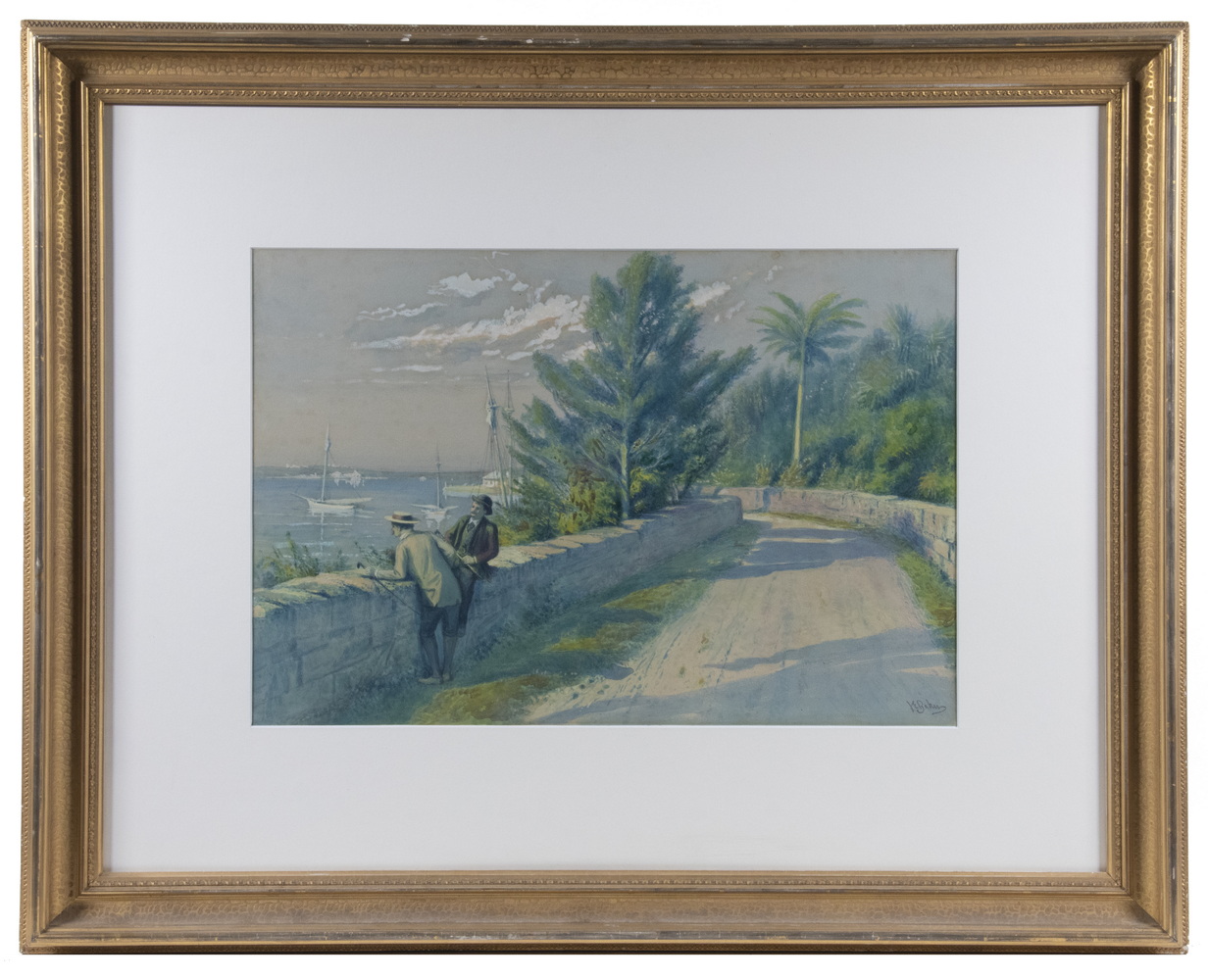 VIEW OF BERMUDA SIGNED J.E.
