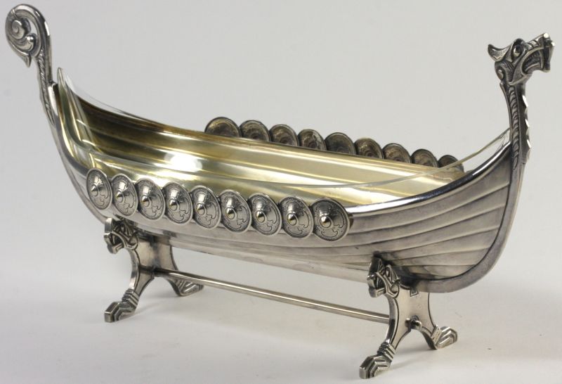 Viking Ship Silver Plate Serving
