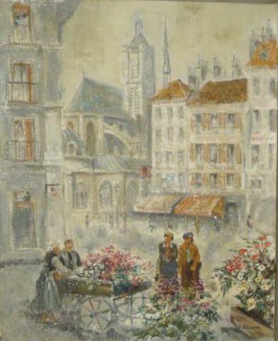 VILLACRES, Cesar.  Oil on Canvas of