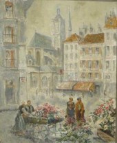 VILLACRES, Cesar.  Oil on Canv