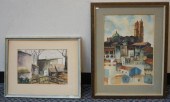 VILLAGES, TWO WATERCOLORS FRAM