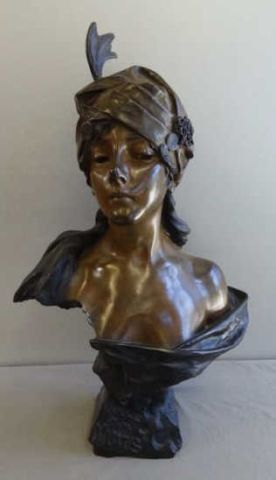VILLANIS Emmanuel. Bronze Bust of a