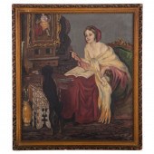 VILMOS NAGY. "WOMAN WITH DOG,"