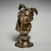 VINCENZO GEMITO, BRONZE BUST,