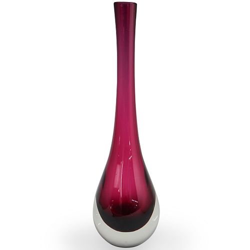 VININI SIGNED CRANBERRY ART GLASS