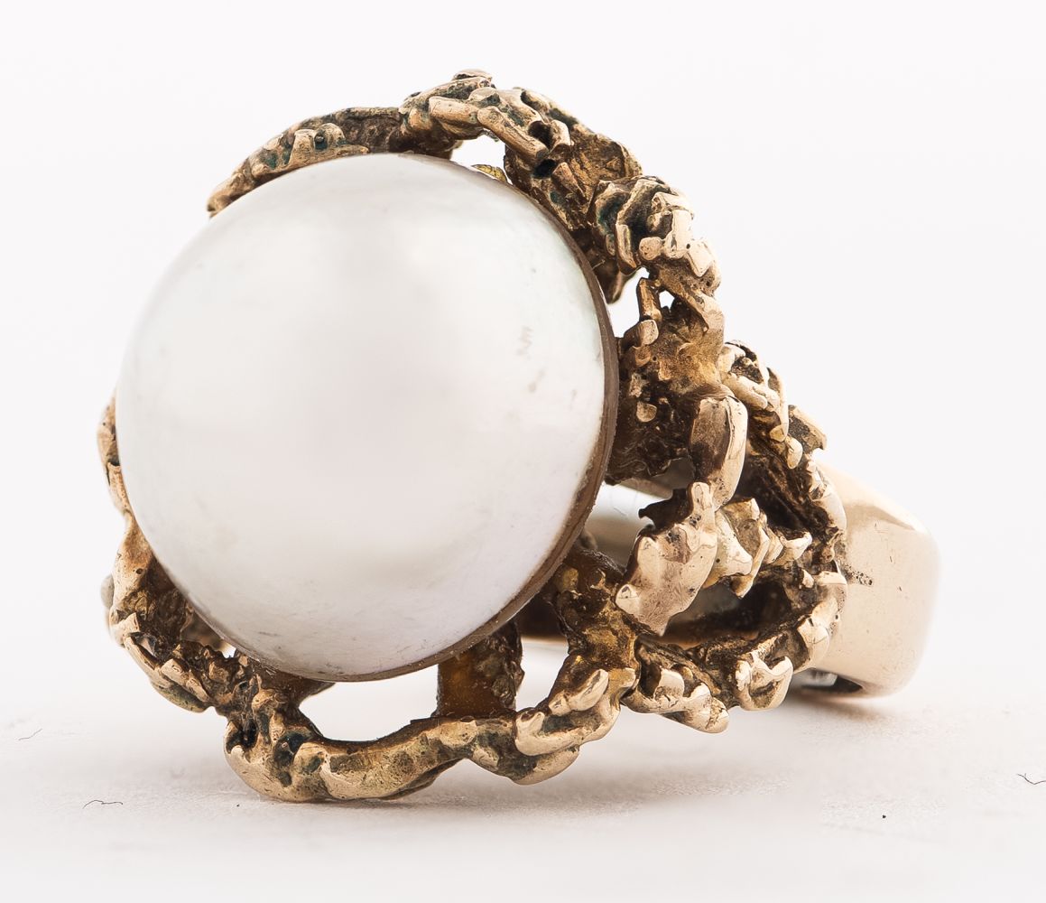 VINTAGE 10K YELLOW GOLD BRUTALIST