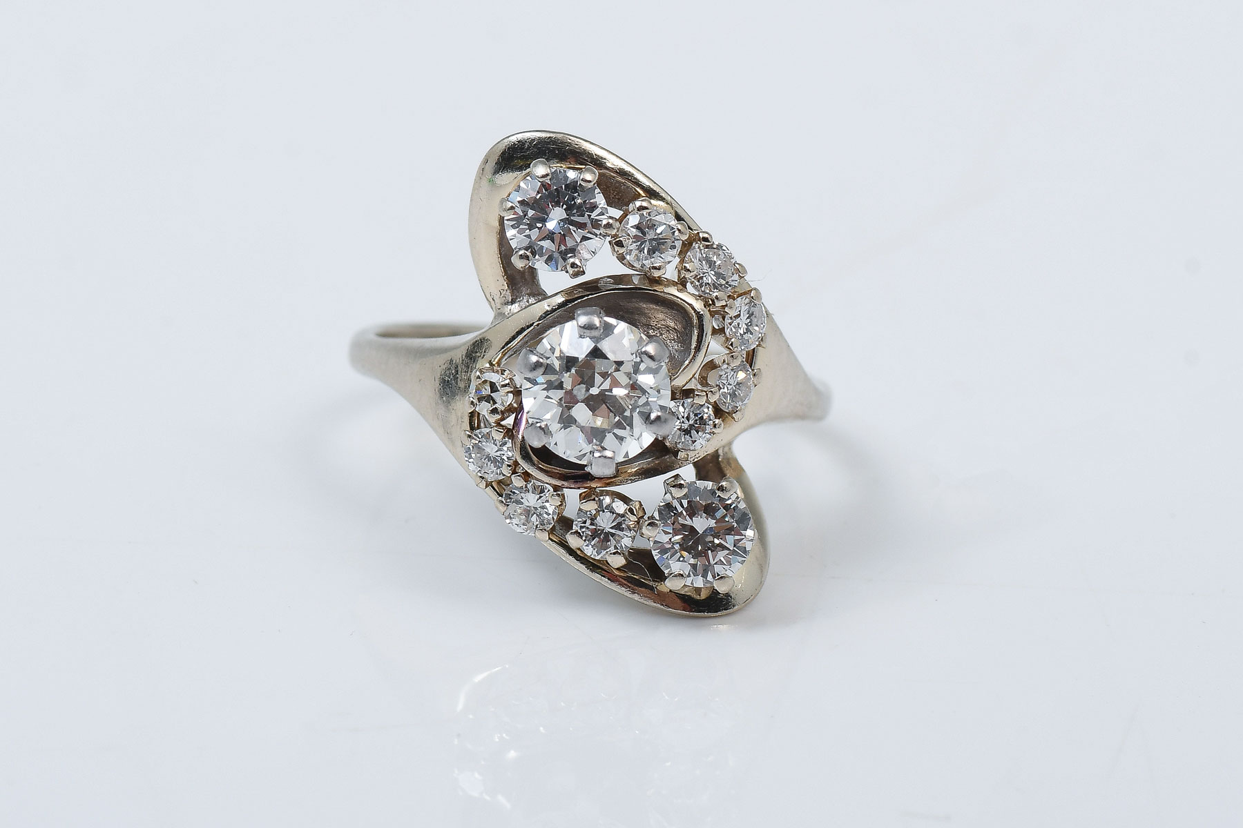 VINTAGE 14K 1.75 CTW DIAMOND DINNER