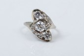 VINTAGE 14K 1.75 CTW DIAMOND D