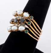 VINTAGE 14K 925 MULTI GEMSTONE