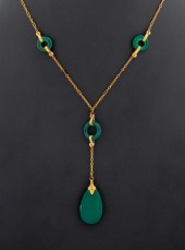 VINTAGE 14K  DYED GREEN CHALCE