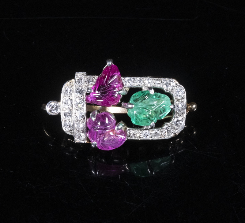 VINTAGE 14K EMERALD, TOURMALINE &