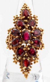 VINTAGE 14K GOLD BOHEMIAN GARN